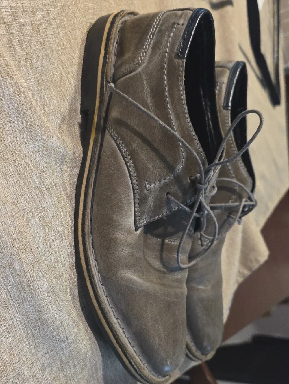 Steve Madden Gray Leather Derby Dress Shoes